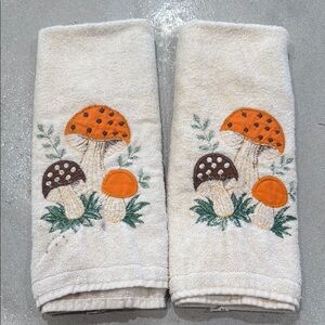 Mushroom Embroidered Towels